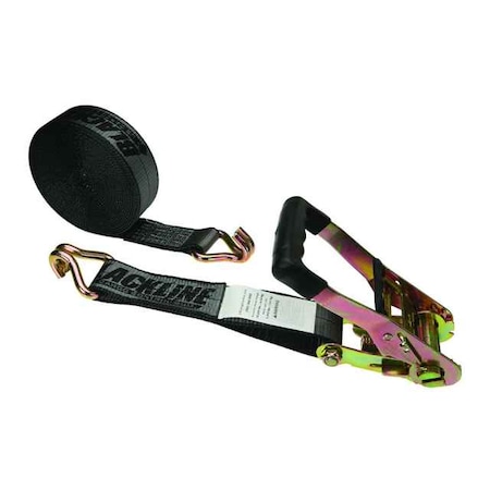 Us Cargo Control Blackline 2" x 30' Ratchet Strap w/ Double J Hooks BL5630WH